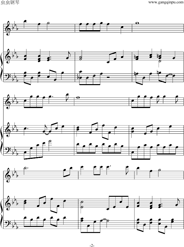幽灵公主OST（笛子与钢琴版）钢琴曲谱（图2）