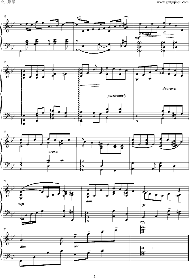辛德勒的名单-(reprise)(钢琴,原版)钢琴曲谱（图2）