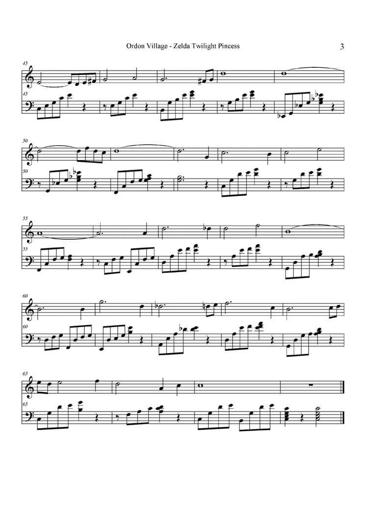 Ordon Village钢琴曲谱（图3）