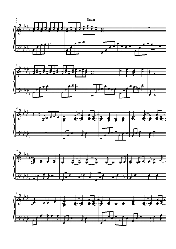 Dawn钢琴曲谱（图5）