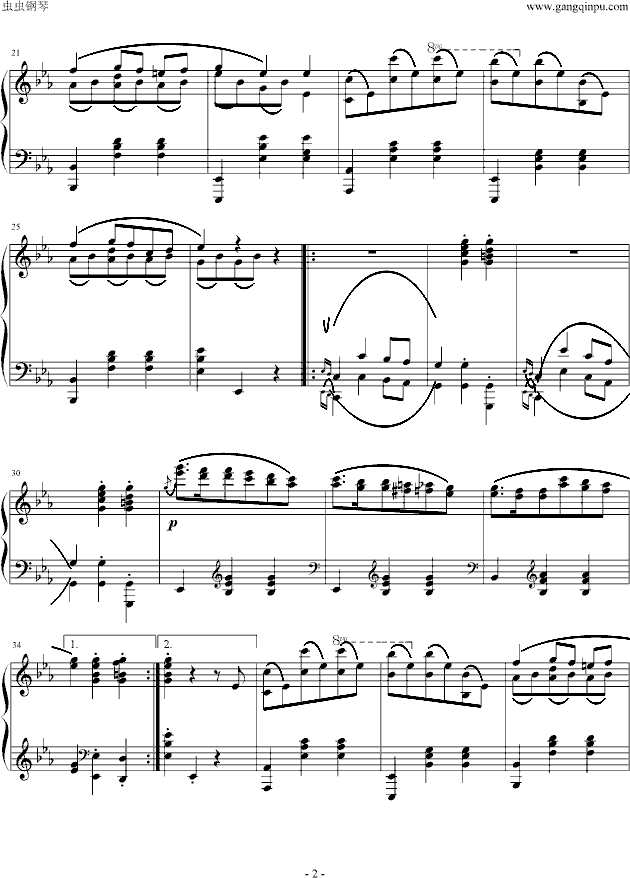 肖邦-chopin  降E大调圆舞曲钢琴曲谱（图2）