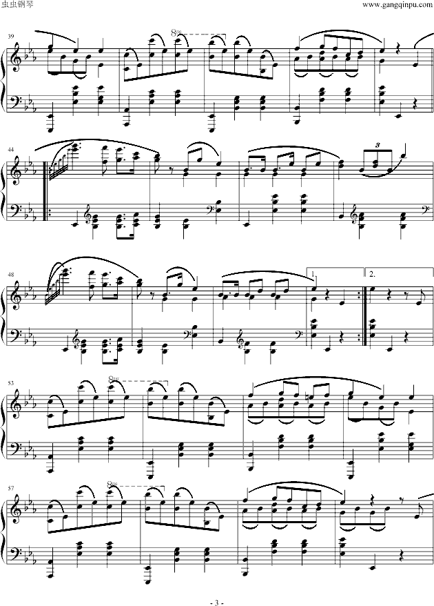 肖邦-chopin  降E大调圆舞曲钢琴曲谱（图3）