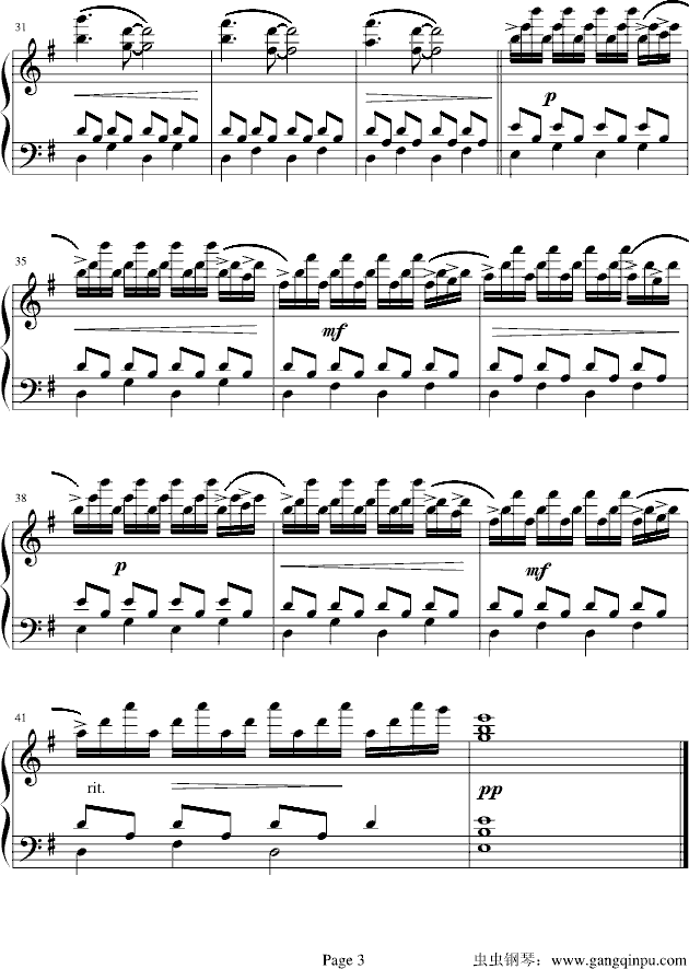 Comptine D`un Autre Ete-L`Apres Midi钢琴曲谱（图3）