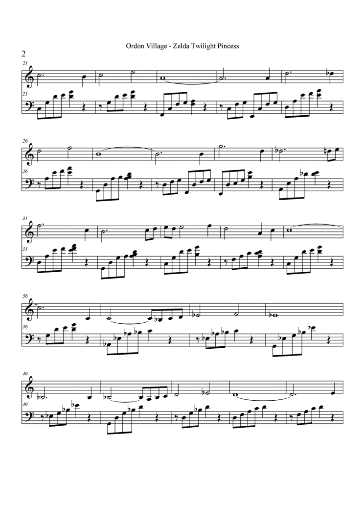 Ordon Village钢琴曲谱（图2）