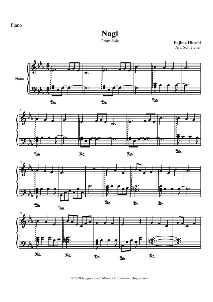 Nagi钢琴曲谱（图1）