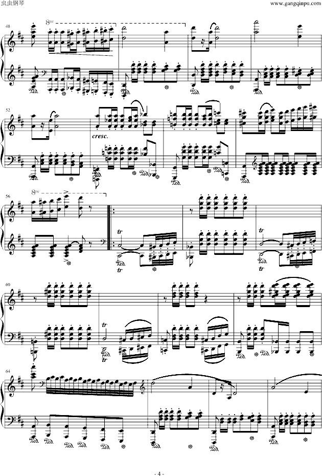 波兰军队舞曲-Op.40 No.1钢琴曲谱（图4）