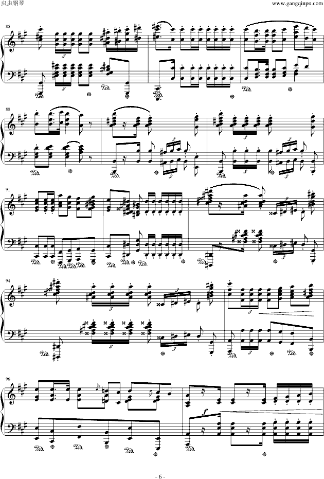 波兰军队舞曲-Op.40 No.1钢琴曲谱（图6）