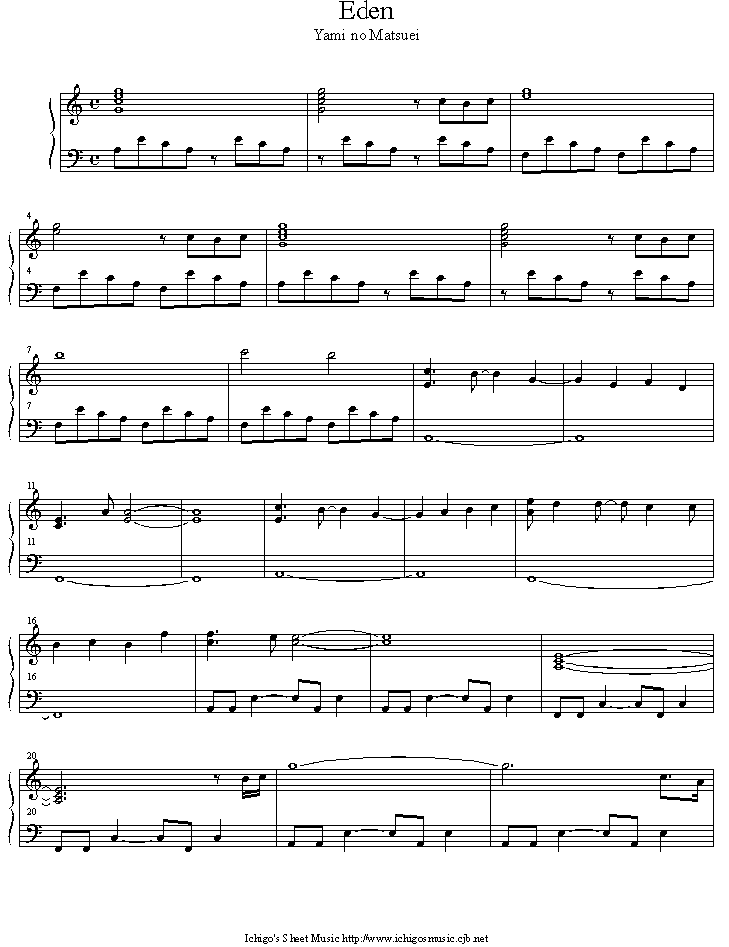 eden钢琴曲谱（图1）