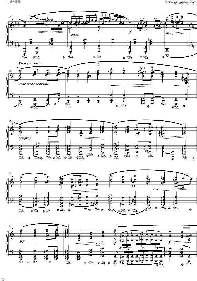 肖邦c小调夜曲 Op.48 No.1钢琴曲谱（图2）