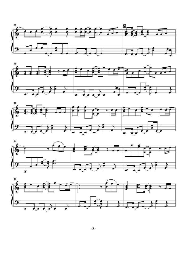 Stand by me钢琴曲谱（图3）