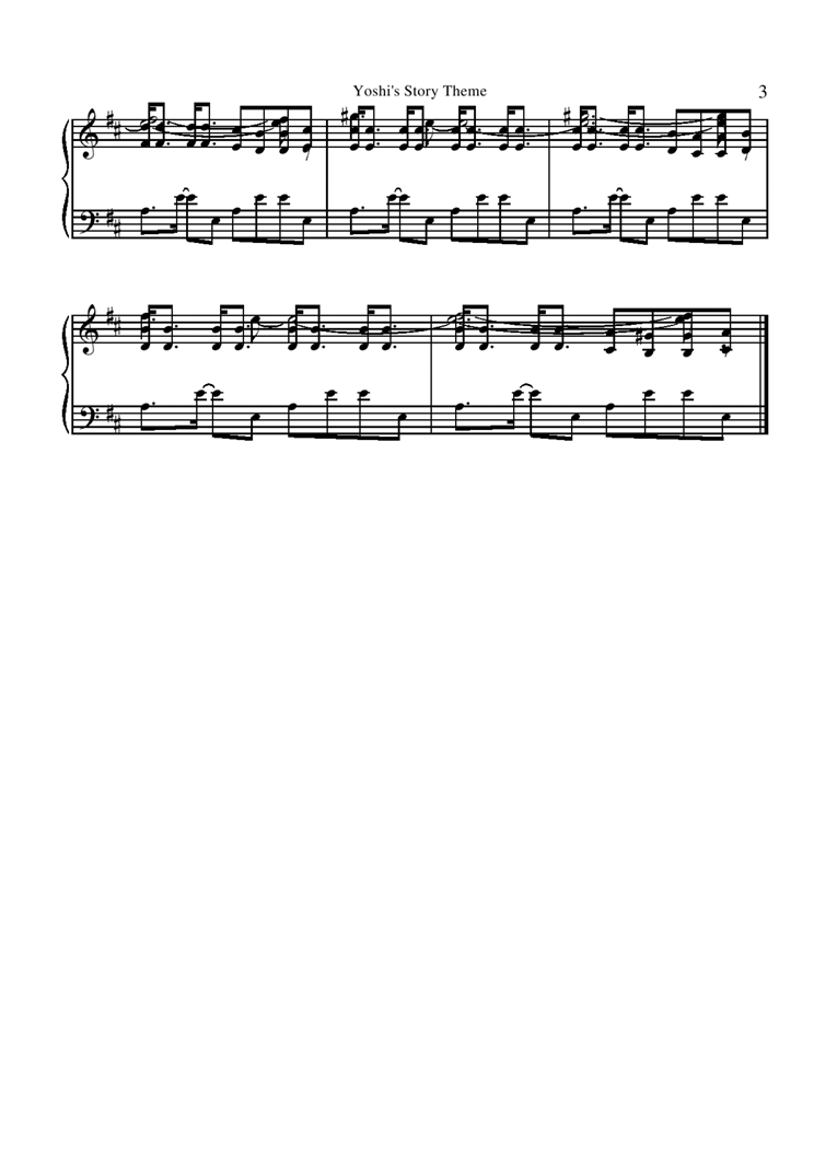 Yoshi Story - Main Theme钢琴曲谱（图3）