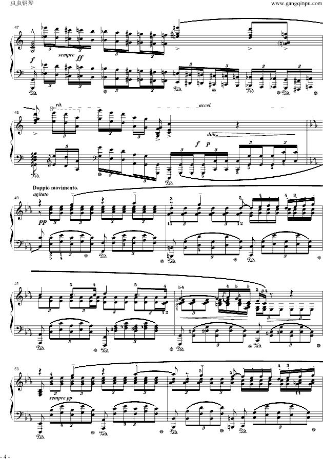 肖邦c小调夜曲 Op.48 No.1钢琴曲谱（图4）