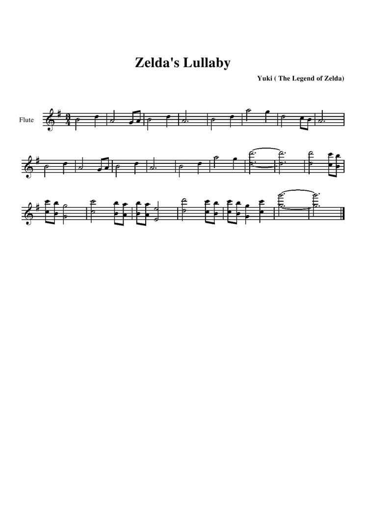 zelda is lullaby钢琴曲谱（图1）