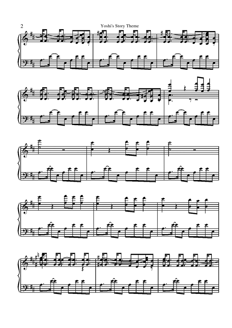 Yoshi Story - Main Theme钢琴曲谱（图2）