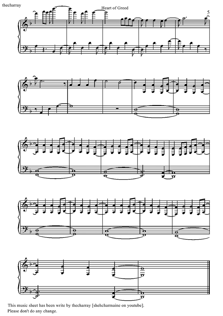 Heart of Greed钢琴曲谱（图5）