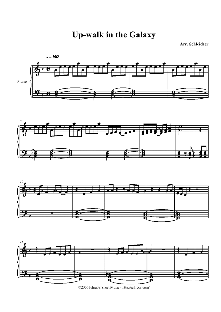 Up-walk in the Galaxy钢琴曲谱（图1）