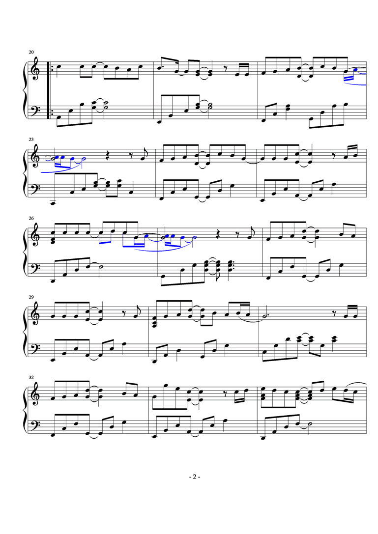 Stand by me钢琴曲谱（图2）