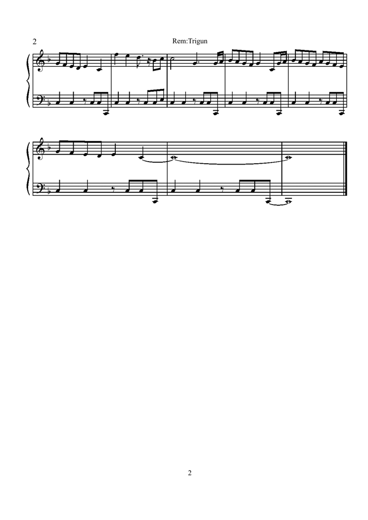 Trigun - Rem钢琴曲谱（图2）