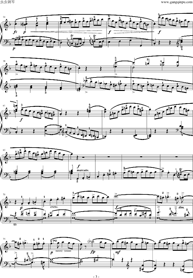 莫扎特F大调钢琴奏鸣曲K533(附指法)钢琴曲谱（图3）