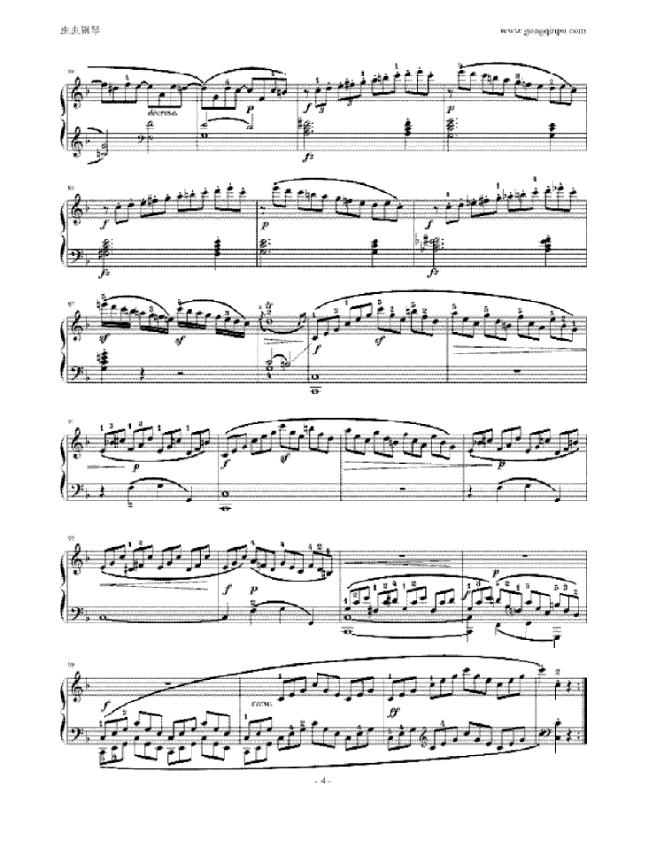 莫扎特F大调钢琴奏鸣曲K533(附指法)钢琴曲谱（图4）