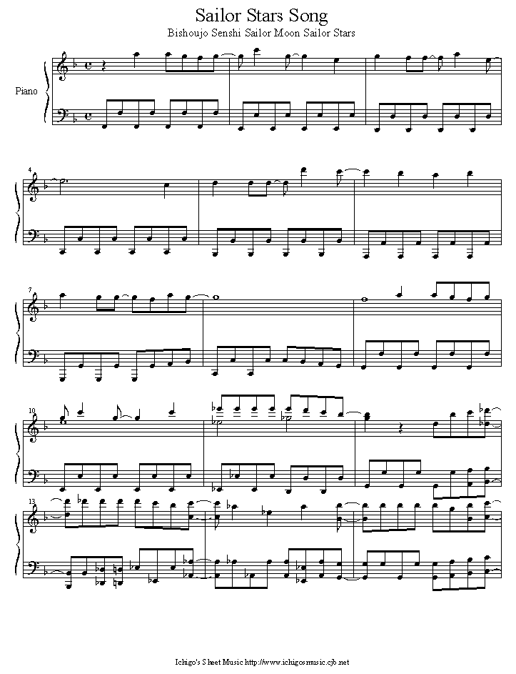 sailor_stars_song钢琴曲谱（图1）