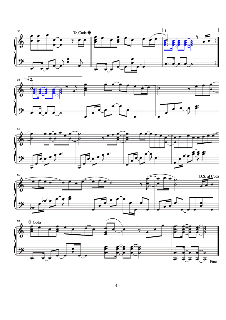 Stand by me钢琴曲谱（图4）