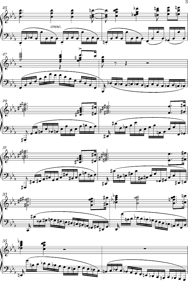 肖邦练习曲Op.10, No.12钢琴曲谱（图3）
