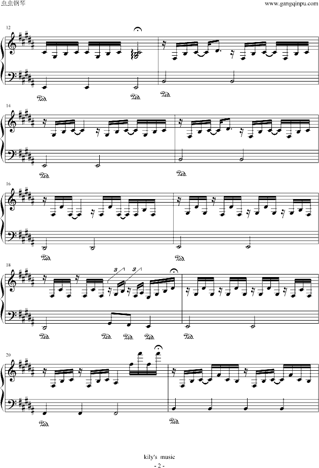 秘密钢琴曲谱（图2）
