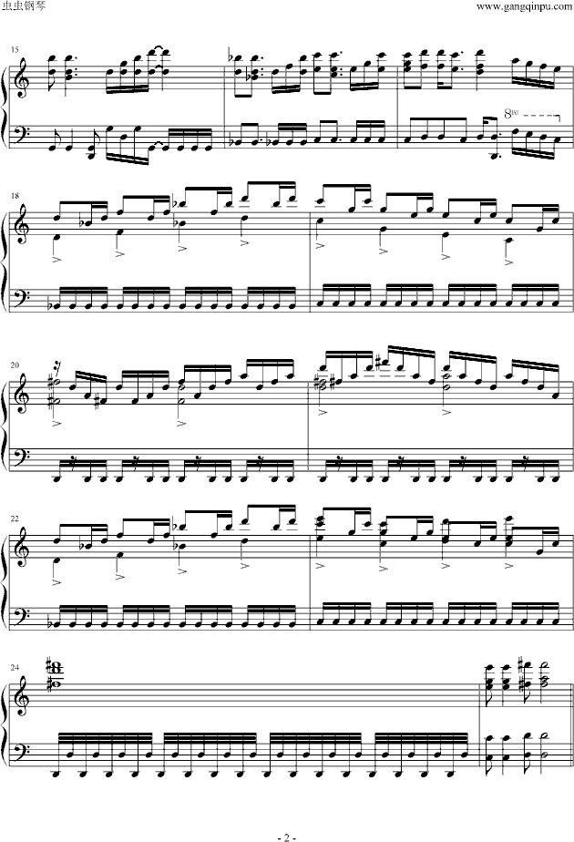 FC赤影战士音乐全集（钢琴版）钢琴曲谱（图2）