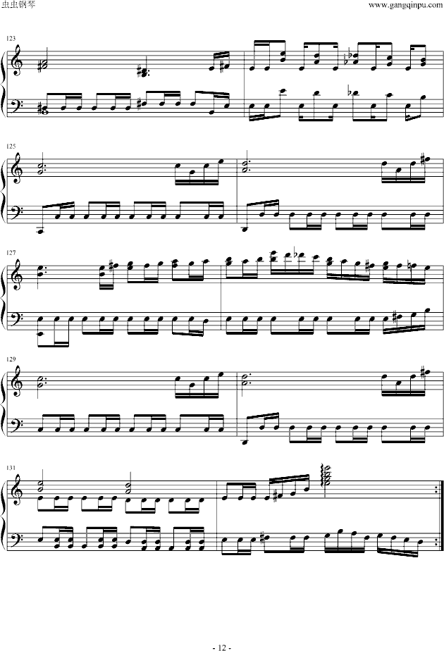 FC赤影战士音乐全集（钢琴版）钢琴曲谱（图12）