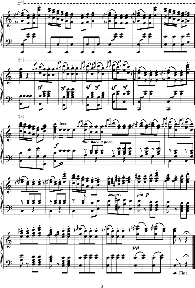 贝多芬《土耳其进行曲》钢琴曲谱（图3）
