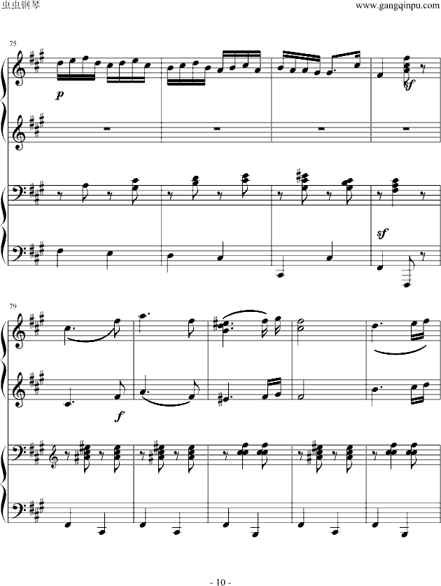 《匈牙利舞曲第5号》四手联弹钢琴曲谱（图10）