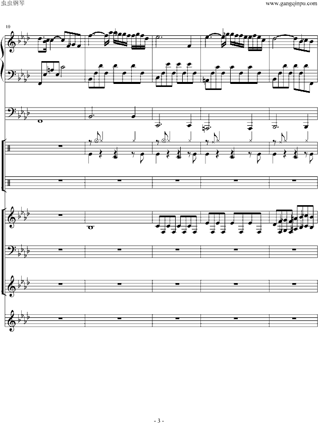 秋日私语 乐队总谱钢琴曲谱（图3）