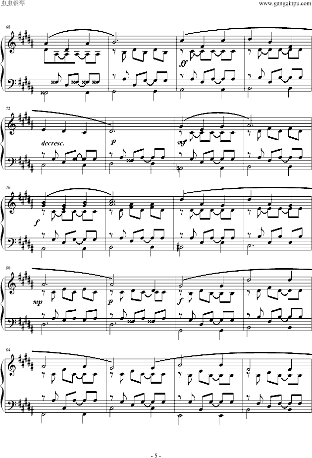 鸽子回旋舞钢琴曲谱（图5）