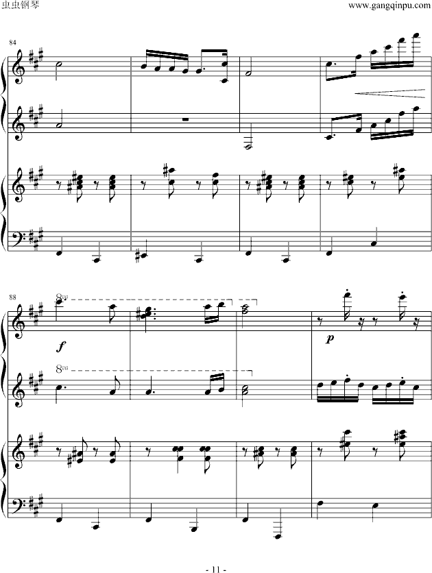《匈牙利舞曲第5号》四手联弹钢琴曲谱（图11）