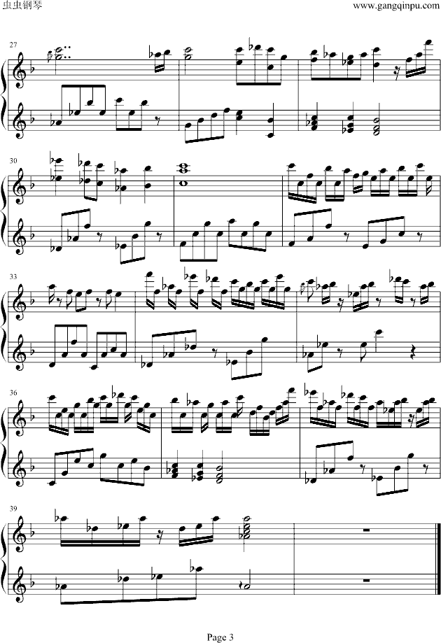 风与花之歌钢琴曲谱（图3）