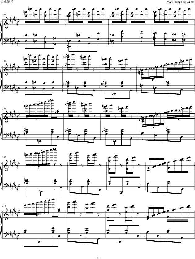 匈牙利狂响曲（节选）钢琴曲谱（图8）