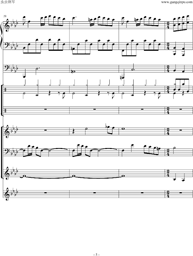 秋日私语 乐队总谱钢琴曲谱（图5）