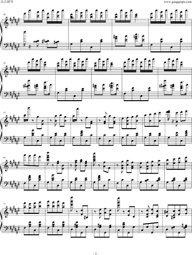 匈牙利狂响曲（节选）钢琴曲谱（图3）