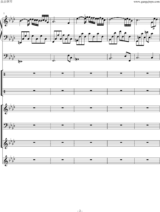 秋日私语 乐队总谱钢琴曲谱（图2）