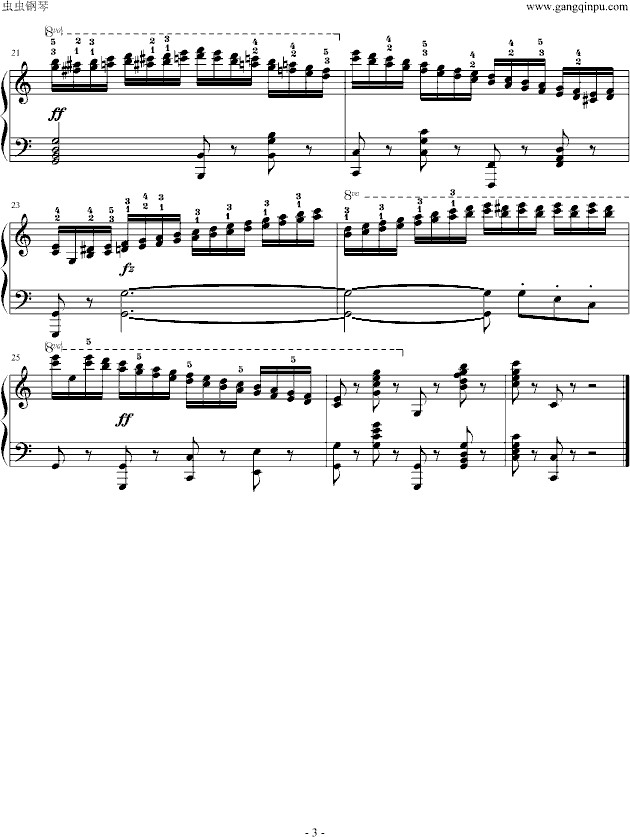 车尔尼740 No.10（标注指法）钢琴曲谱（图3）