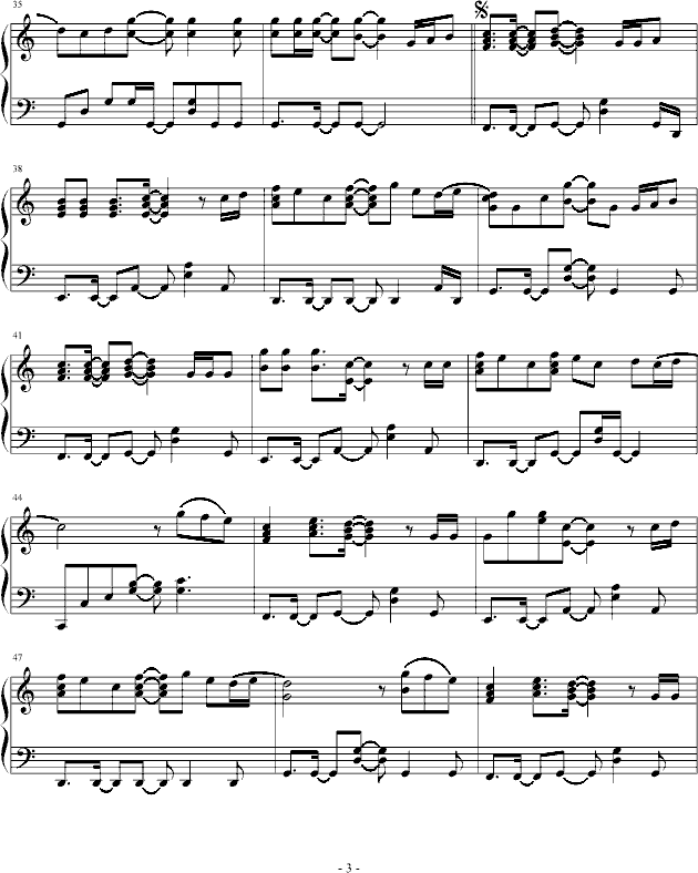 stand by me钢琴曲谱（图3）