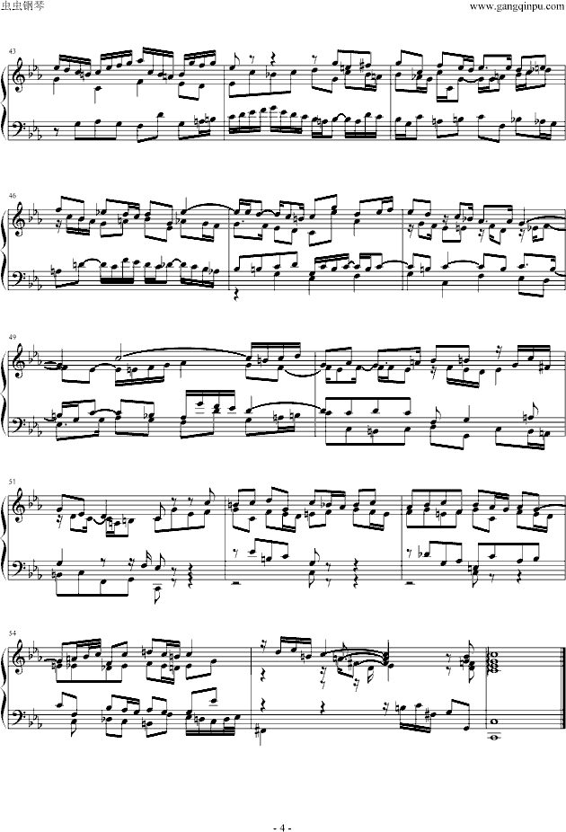 c小调前奏曲与赋格（第二册）钢琴曲谱（图4）
