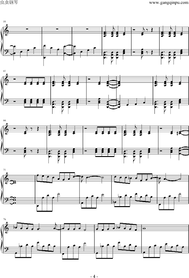 火柴天堂-钢琴演奏谱钢琴曲谱（图4）
