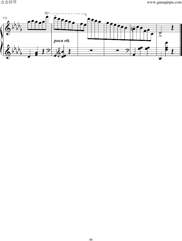 降D大调华丽圆舞曲钢琴曲谱（图6）