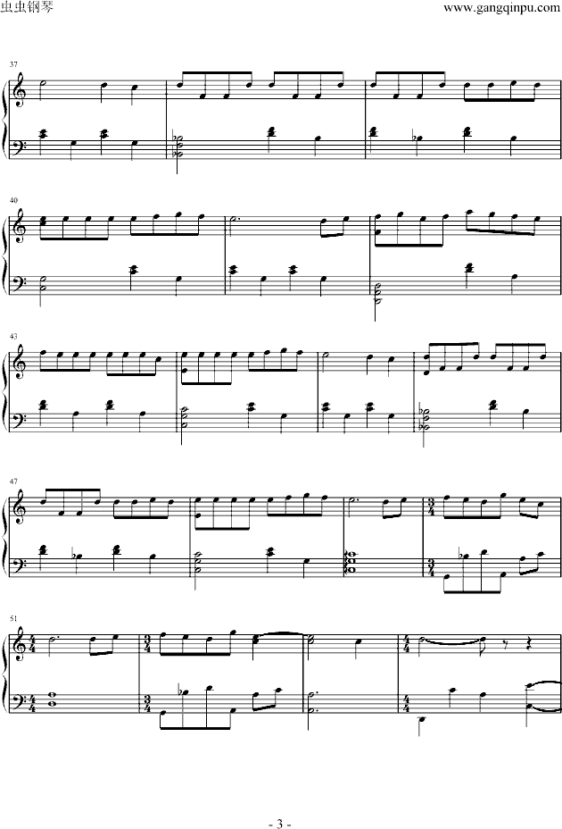 火柴天堂-钢琴演奏谱钢琴曲谱（图3）