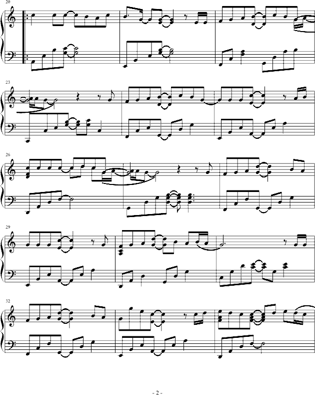 stand by me钢琴曲谱（图2）