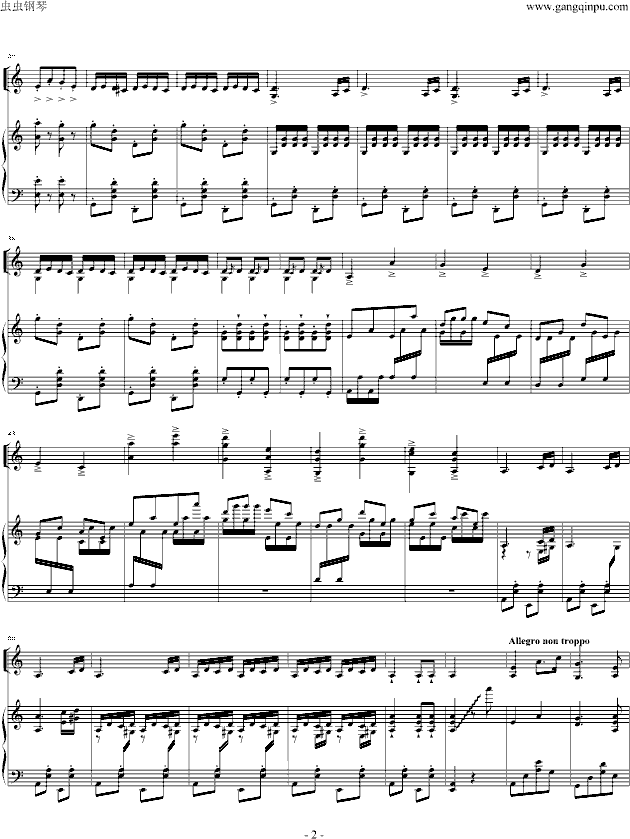 赛马（小提琴版）钢琴曲谱（图2）