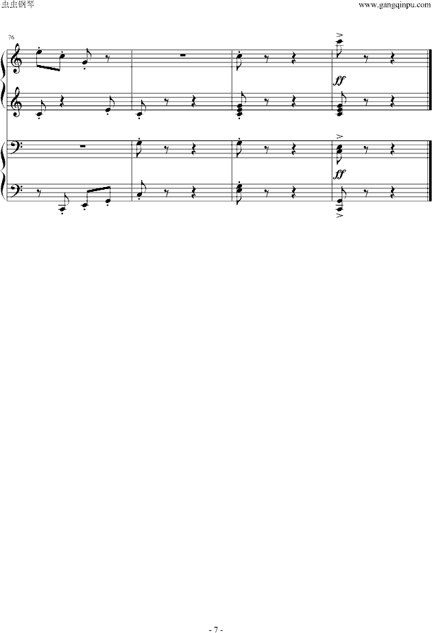 拨奏波尔卡舞曲（四手联弹）钢琴曲谱（图7）