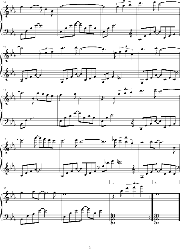 记忆深处钢琴曲谱（图3）